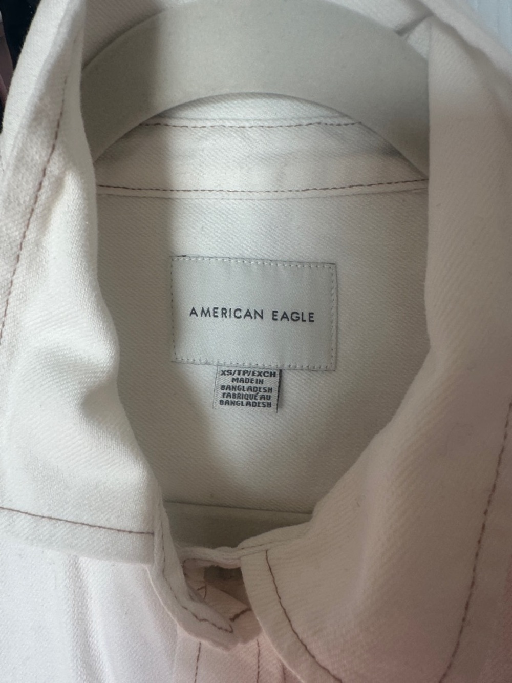American Eagle Outfitters Light Beige Button-Down Shirt